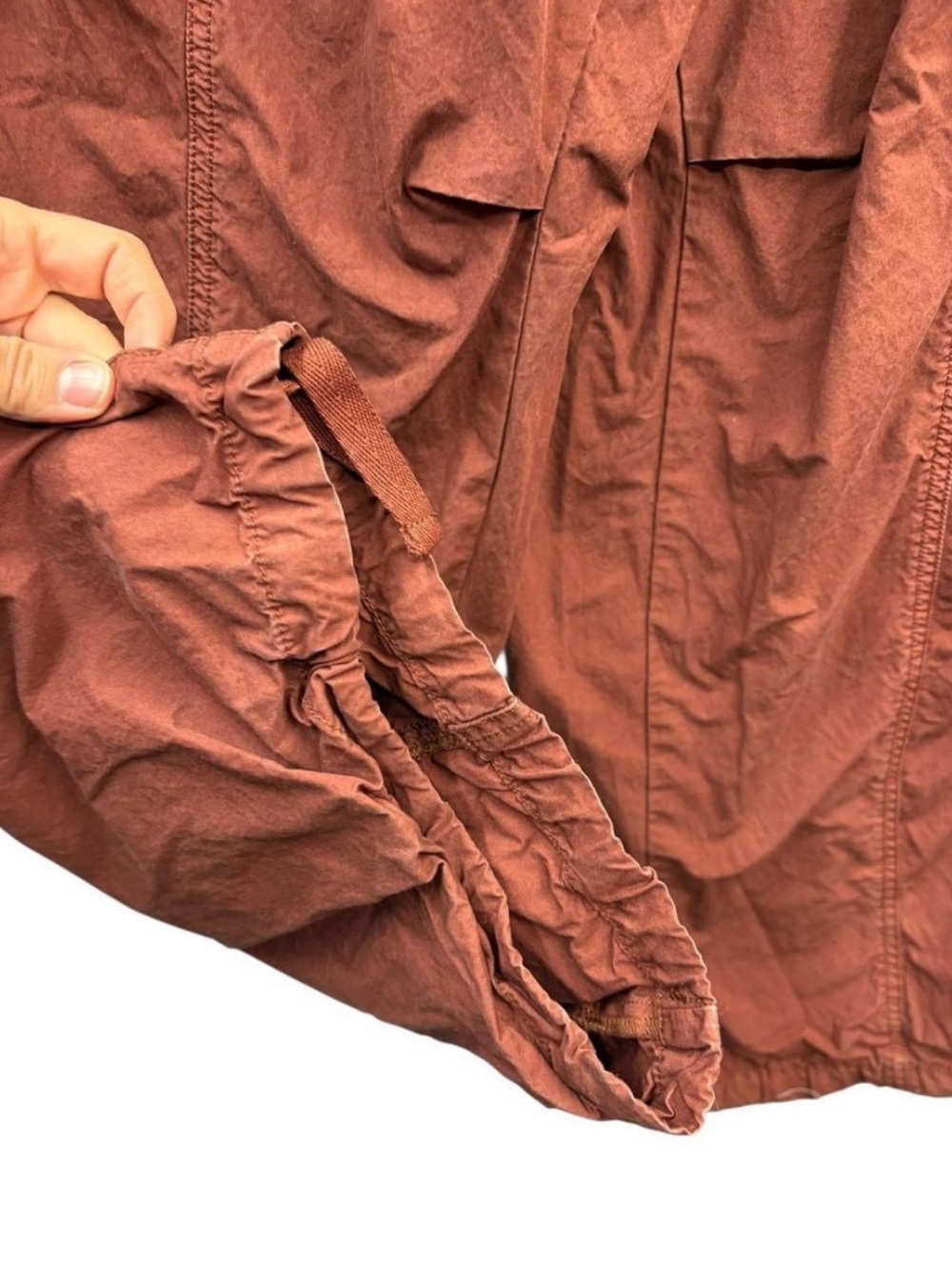 Rust Cargo Drawstring Wide-Leg Pants - Picture 4 of 5